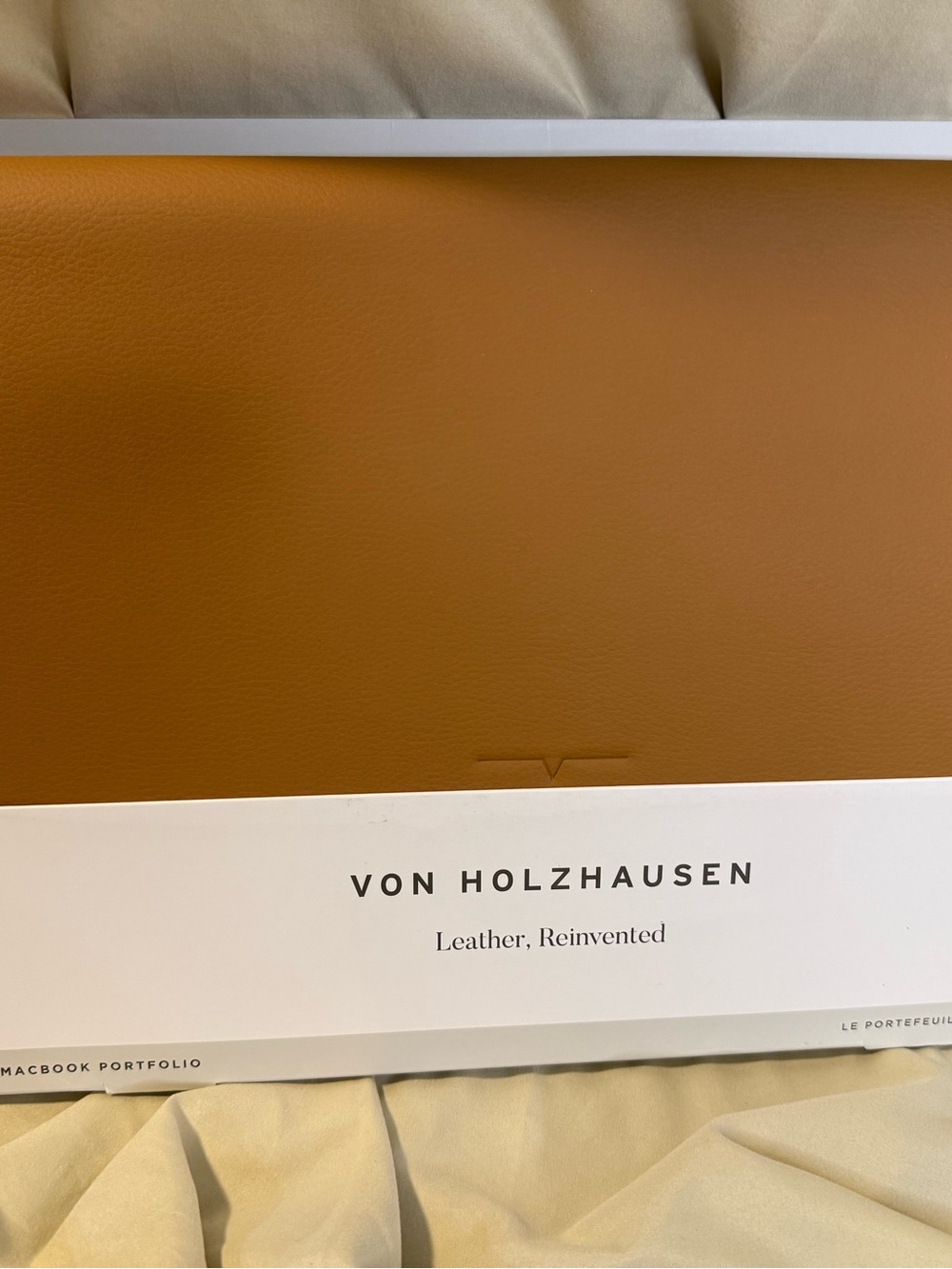 Von Holzhausen Leather Laptop Portfolio in Cognac  MacBook 16 in